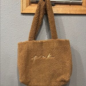 PINK Victoria's Secret Brown Sherpa Tote Bag